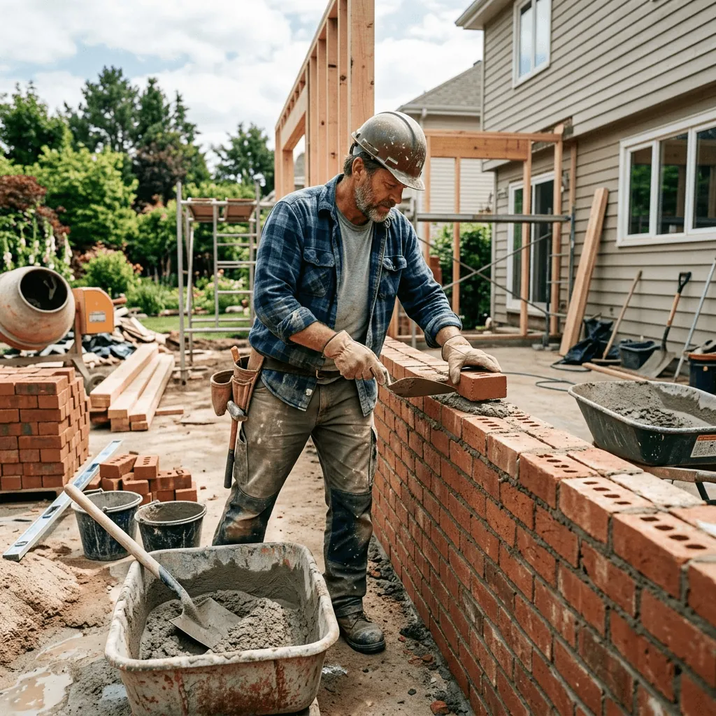 Construcción de pieza de servicio y ampliación en casa Santiago